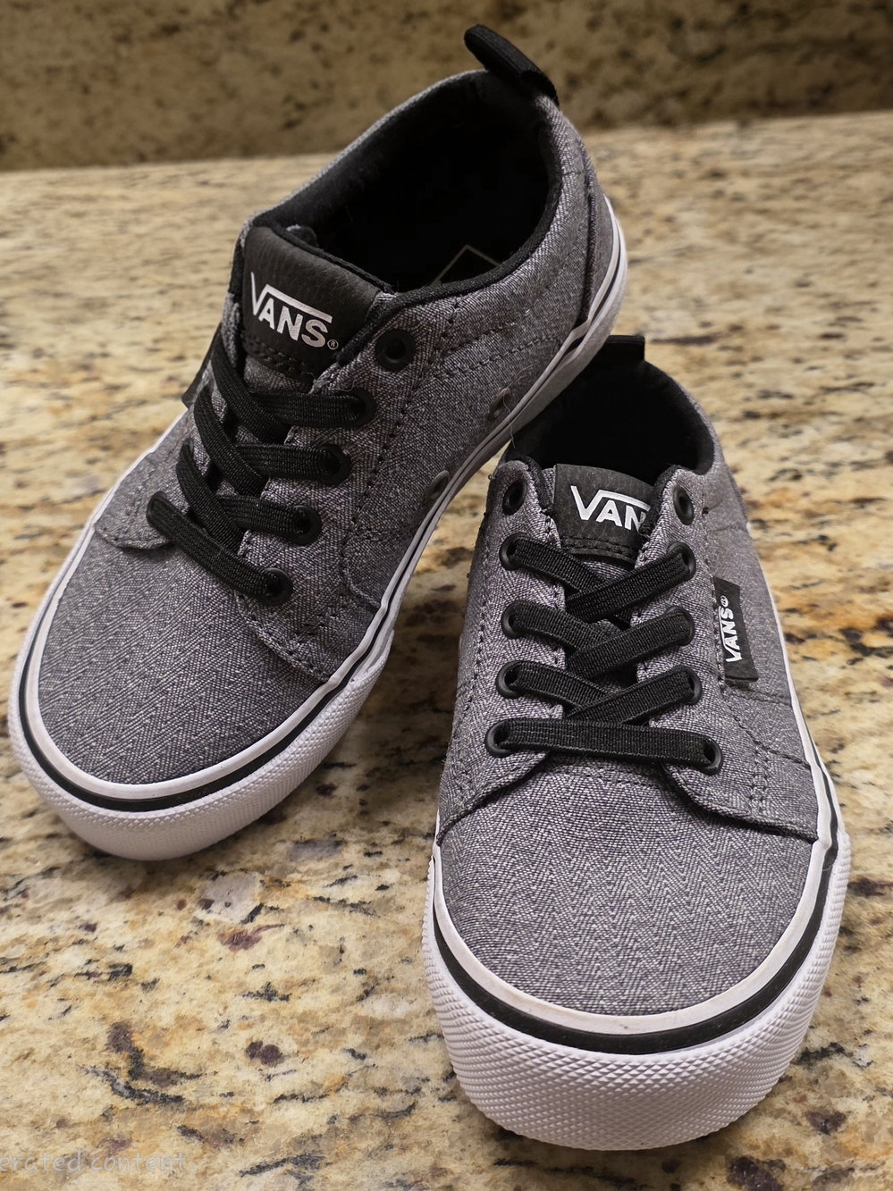 Vans Kids Gray Low-Top Canvas Sneakers